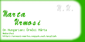 marta urmosi business card