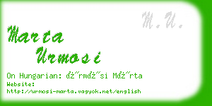 marta urmosi business card